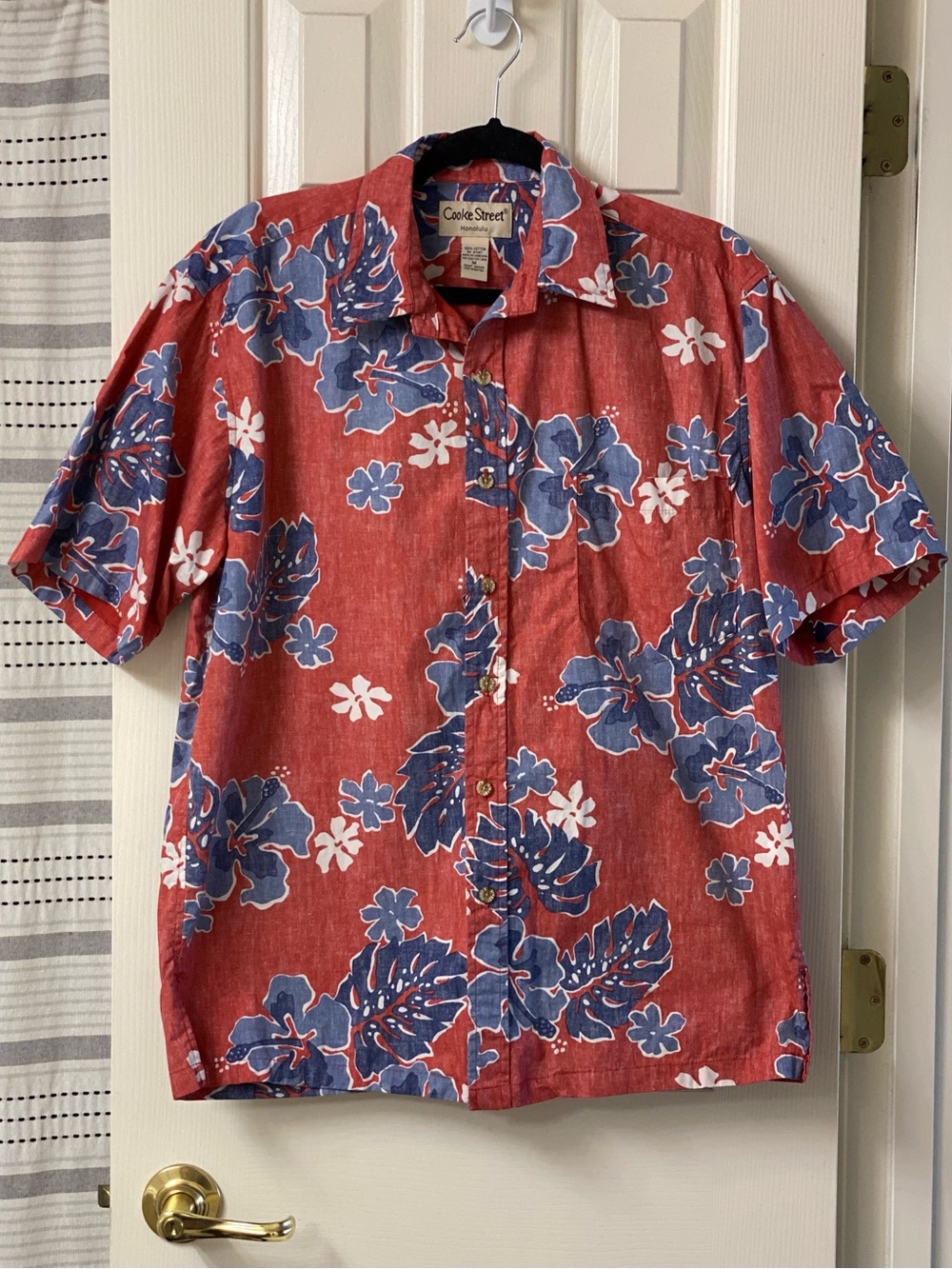 Cooke Street Red Hawaiian Floral Short-Sleeve Shirt Size Medium